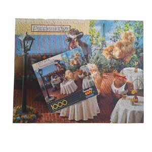 Springbok Hallmark Cats Puzzle‎ Purrrsonality Purrisian Cafe Funny Vintage 1000